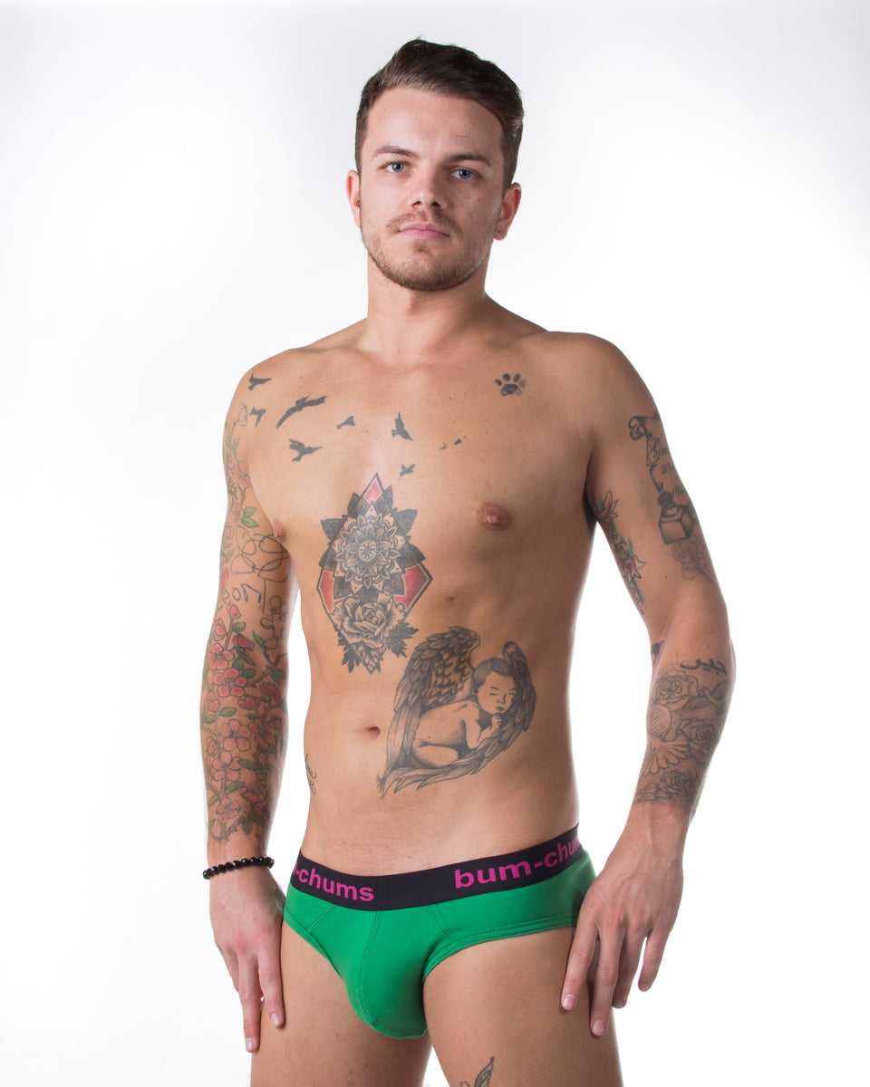 Bum Chums Basik Af Forest Brief Green Mens Underwear Bum Chums British Brand Mens 5917