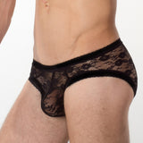 Noir Brief - Men's Lace Brief Black