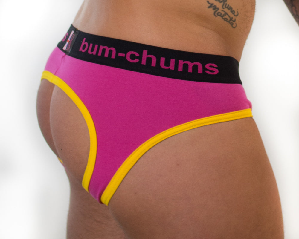 Bum-Chums Rhubarb & Custard Backless Brief Men's Underwear – Bum-Chums -  British Brand - Men's Underwear - Made in UK