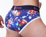 Christmas Blue Briefs - Bum-Chums Gay Men's Underwear - Made in UK