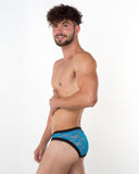 Men's Turqoise Lace Brief - Bum-Chums Gay Men's Underwear - Made in UK